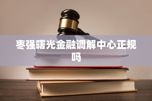 枣强曙光金融调解中心正规吗