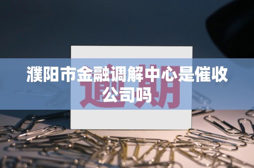 濮阳市金融调解中心是催收公司吗