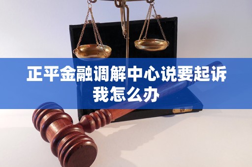 正平金融调解中心说要起诉我怎么办