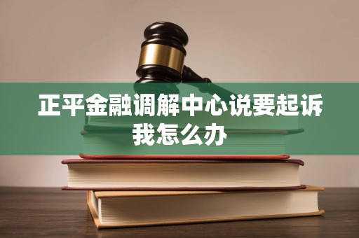 正平金融调解中心说要起诉我怎么办