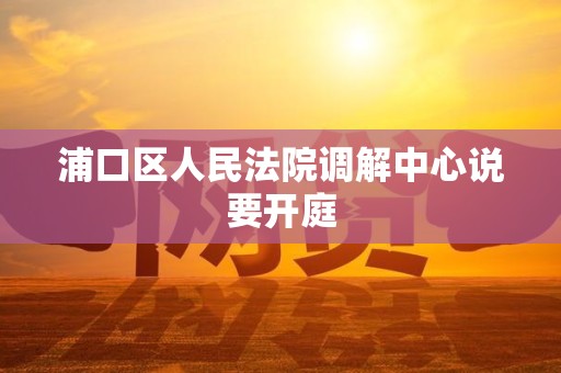 浦口区人民法院调解中心说要开庭