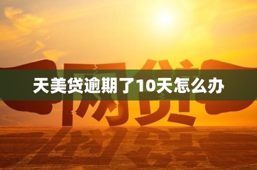 天美贷逾期了10天怎么办 天美贷逾期了10天怎么办