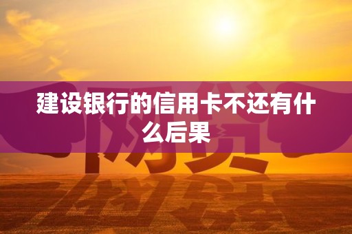 建设银行的信用卡不还有什么后果