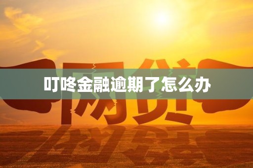 叮咚金融逾期了怎么办