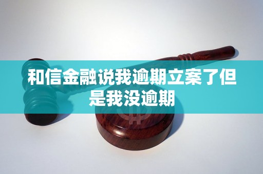 和信金融说我逾期立案了但是我没逾期