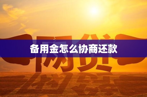 备用金怎么协商还款