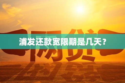 浦发还款宽限期是几天？