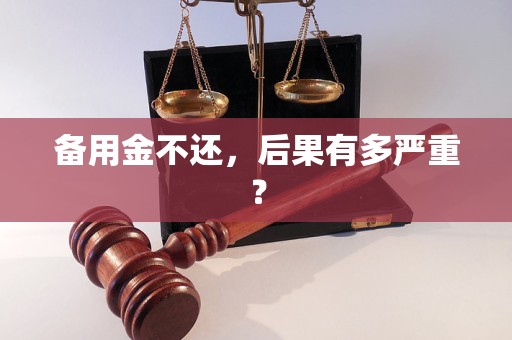 备用金不还，后果有多严重？