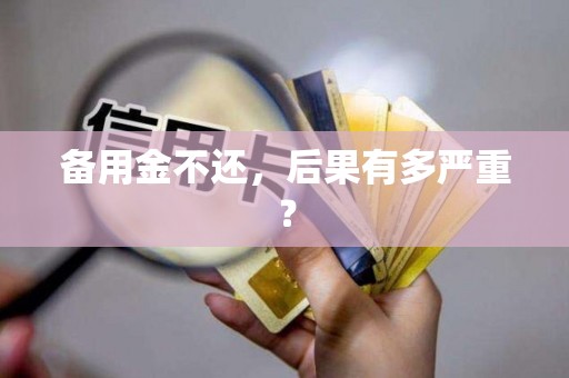 备用金不还，后果有多严重？