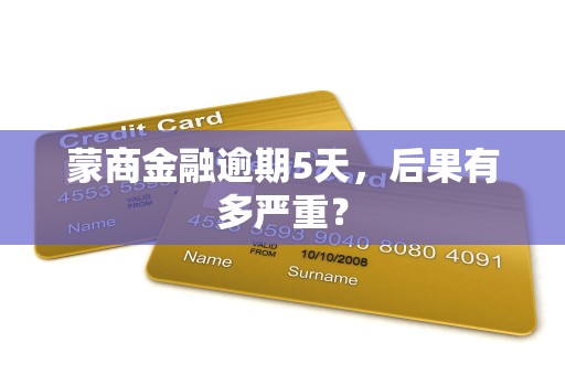 蒙商金融逾期5天,后果有多严重? 蒙商金融逾期5天,后果有多严重?