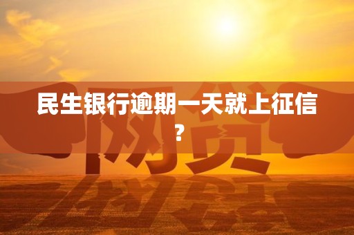 民生银行逾期一天就上征信？