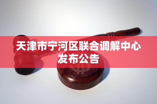 天津市宁河区联合调解中心发布公告 天津市宁河区联合调解中心发布公告