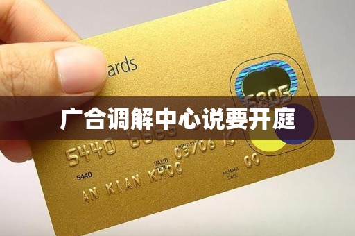 广合调解中心说要开庭