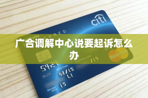 广合调解中心说要起诉怎么办