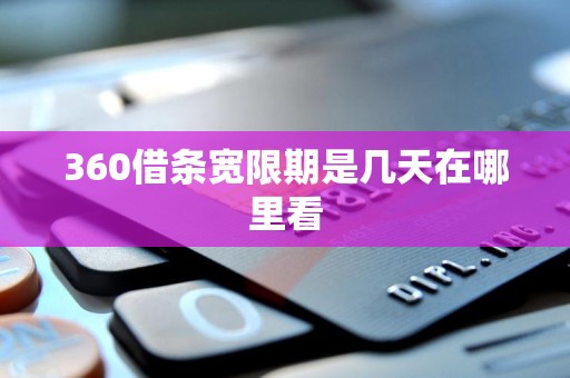 360借条宽限期是几天在哪里看 360借条宽限期是几天在哪里看