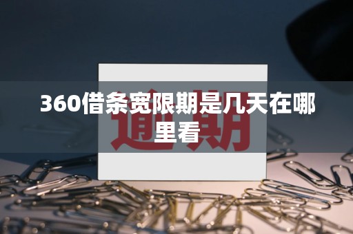 360借条宽限期是几天在哪里看 360借条宽限期是几天在哪里看