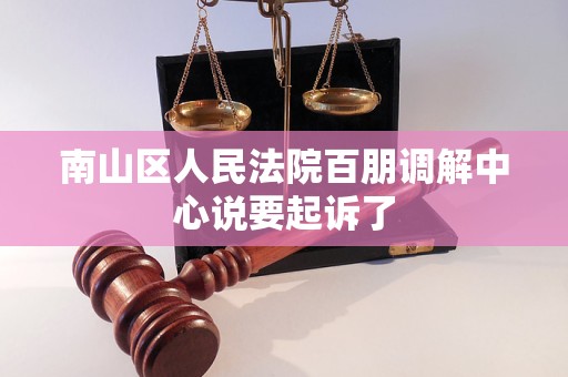 南山区人民法院百朋调解中心说要起诉了 南山区人民法院百朋调解中心说要起诉了