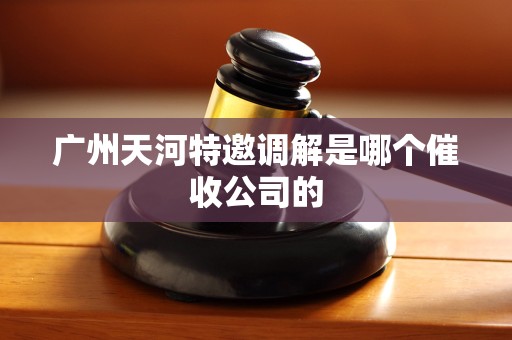 广州天河特邀调解是哪个催收公司的