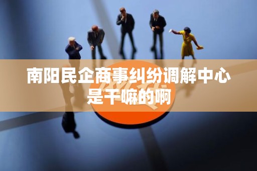 南阳民企商事纠纷调解中心是干嘛的啊 南阳民企商事纠纷调解中心是干嘛的啊