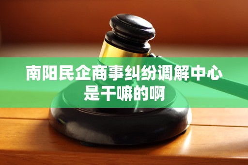 南阳民企商事纠纷调解中心是干嘛的啊 南阳民企商事纠纷调解中心是干嘛的啊