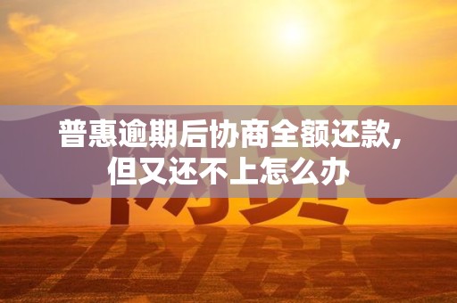 普惠逾期后协商全额还款,但又还不上怎么办