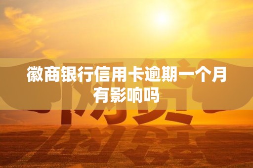 徽商银行信用卡逾期一个月有影响吗