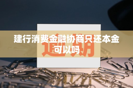 建行消费金融协商只还本金可以吗