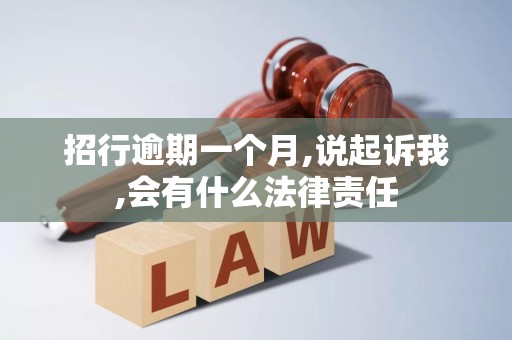 招行逾期一个月,说起诉我,会有什么法律责任