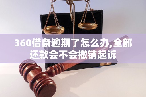 360借条逾期了怎么办,全部还款会不会撤销起诉