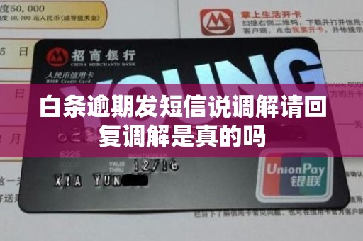 白条逾期发短信说调解请回复调解是真的吗
