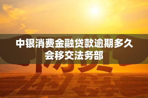 中银消费金融贷款逾期多久会移交法务部
