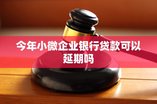 今年小微企业银行贷款可以延期吗