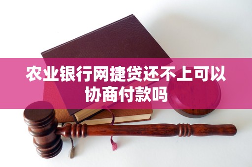 农业银行网捷贷还不上可以协商付款吗