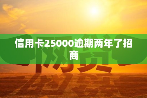 信用卡25000逾期两年了招商