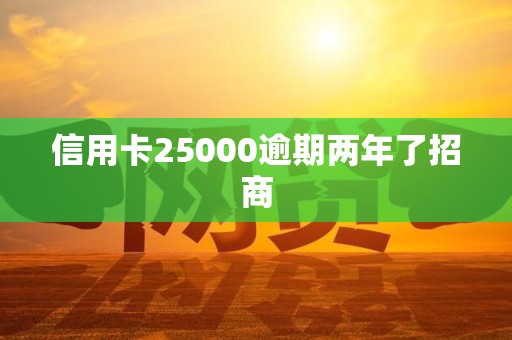 信用卡25000逾期两年了招商