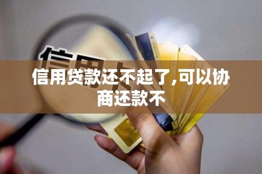信用贷款还不起了,可以协商还款不