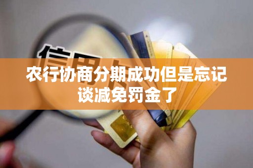 农行协商分期成功但是忘记谈减免罚金了