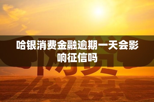 哈银消费金融逾期一天会影响征信吗