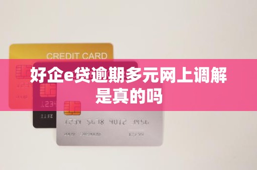 好企e贷逾期多元网上调解是真的吗 好企e贷逾期多元网上调解是真的吗