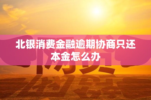 北银消费金融逾期协商只还本金怎么办