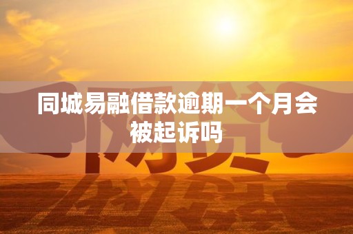 同城易融借款逾期一个月会被起诉吗