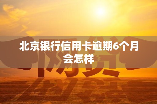 北京银行信用卡逾期6个月会怎样