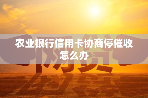 农业银行信用卡协商停催收怎么办