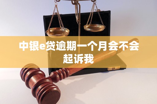 中银e贷逾期一个月会不会起诉我