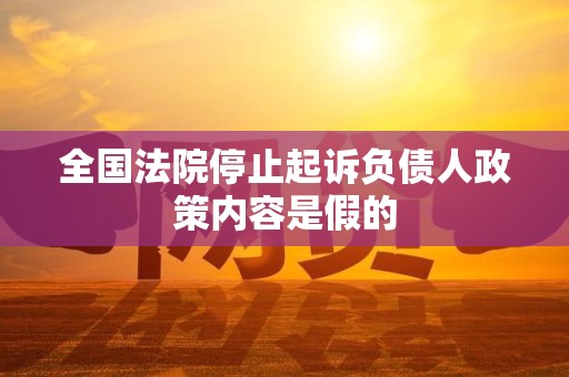 全国法院停止起诉负债人政策内容是假的
