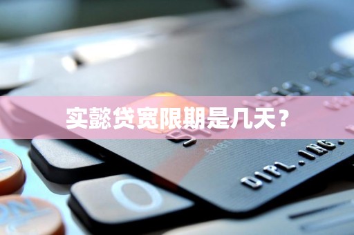 实懿贷宽限期是几天？