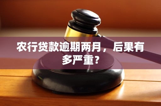 农行贷款逾期两月，后果有多严重？