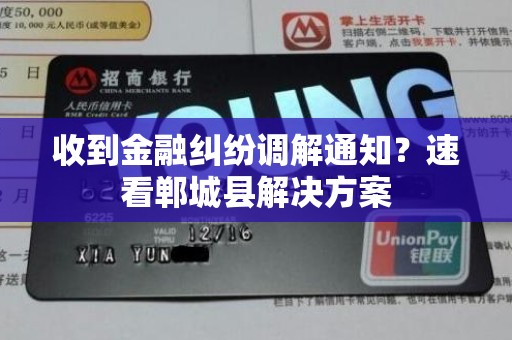 收到金融纠纷调解通知？速看郸城县解决方案