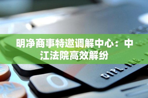 明净商事特邀调解中心：中江法院高效解纷