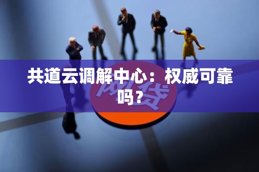 共道云调解中心:权威可靠吗? 共道云调解中心:权威可靠吗?